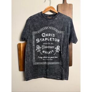 Chris Stapleton Gray Official Tennessee Whiskey Graphic T-Shirt Size Medium